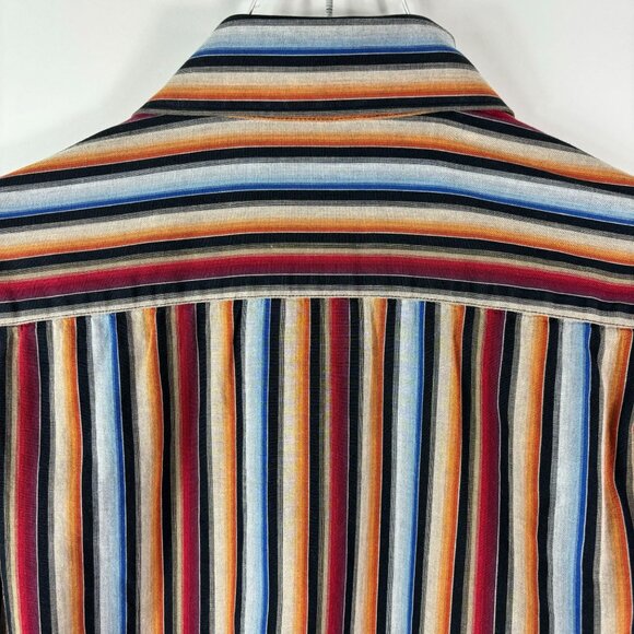 Martin Gordon striped shirt M button down long sl rainbow multicolored office - Picture 8 of 11